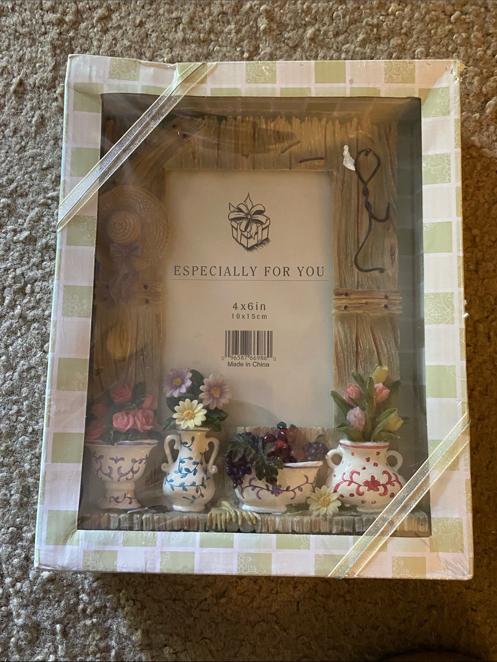 Floral Vase Decorative Picture Frame - Cream and Multicolor